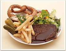 E .Hamburger steak plate